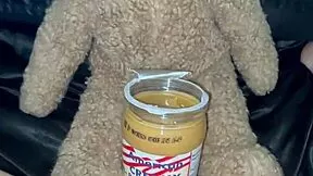 american creamy peanut butter in my virgin teen 18 year old pink pussy