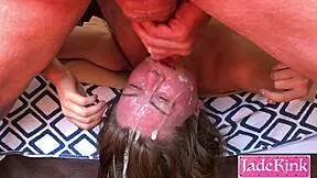 slutty wife gives sloppiest deepthroat with cum in mouth