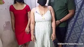 Real nasty indian threesome with desi milf and cute 18 year old teen
