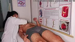 erection in front of the nurse at hospital