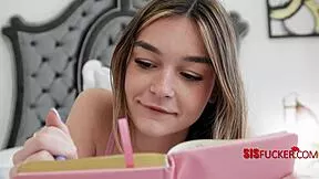 My big stepbro gives in to one last breeding request from petite blonde