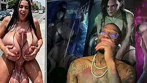 three trans stepsisters cum together at once