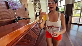 Innocent hooters waitress accept fuck so hard after work milf raw sex