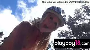 Busty blonde Nicole Hollister snows