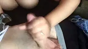 Petite black girl gives rough BJ