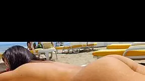 Wife Luana Kazaki's public strip tease
