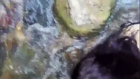 Latina girl takes lover walking
