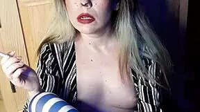 Asian teen enjoys smoking fetish