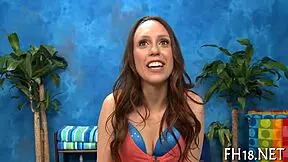 Naked brunette gets fucked hard