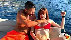 Redhead Stacy rides waves wild