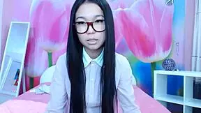 Asian teen's solo pleasure show