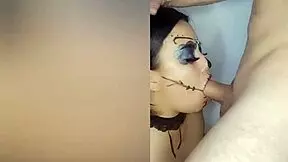Deepthroat delight with European teen