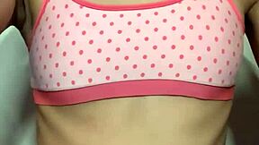 Barely Legal Tiny Shy 18+ Teen Shows Off Small Tits and Puffy Pussy in Panties